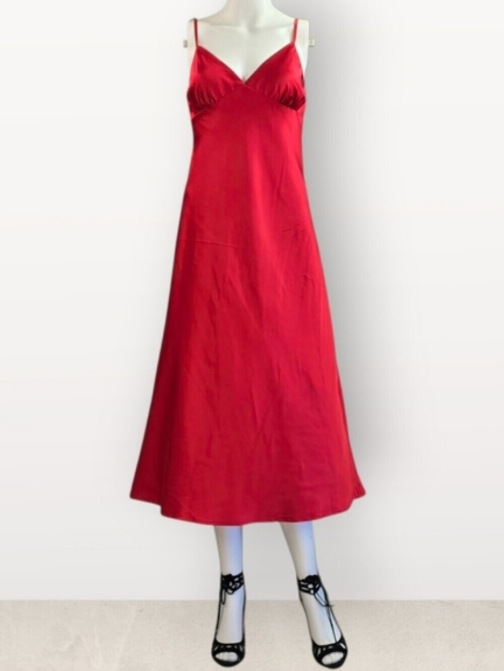 Red Satin Slip Dress